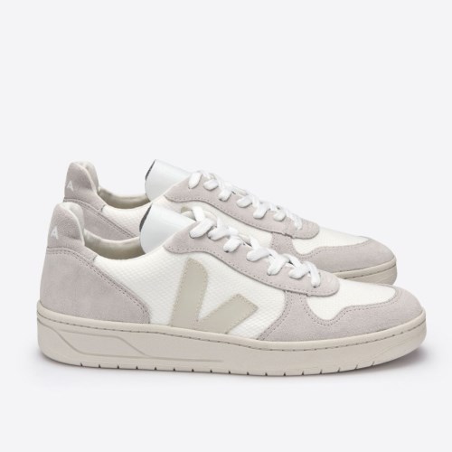 Veja V-10 B-mesh Mens Trainers White/Grey UK 54778